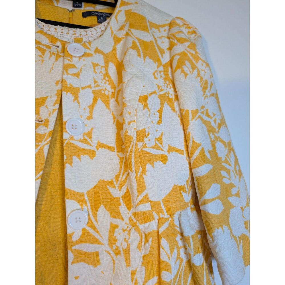Vintage Chadwicks Marigold 2pc Dress Set Size 8 Mod Cottagecore Old Money 60s - Picture 4 of 14